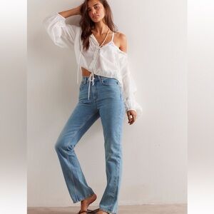 Free People We The Free Xena High Rise Slim Straight Jeans